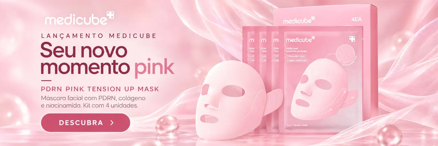 Lançamento Medicube PDRN Pink Tension Up Mask com 4 unidades